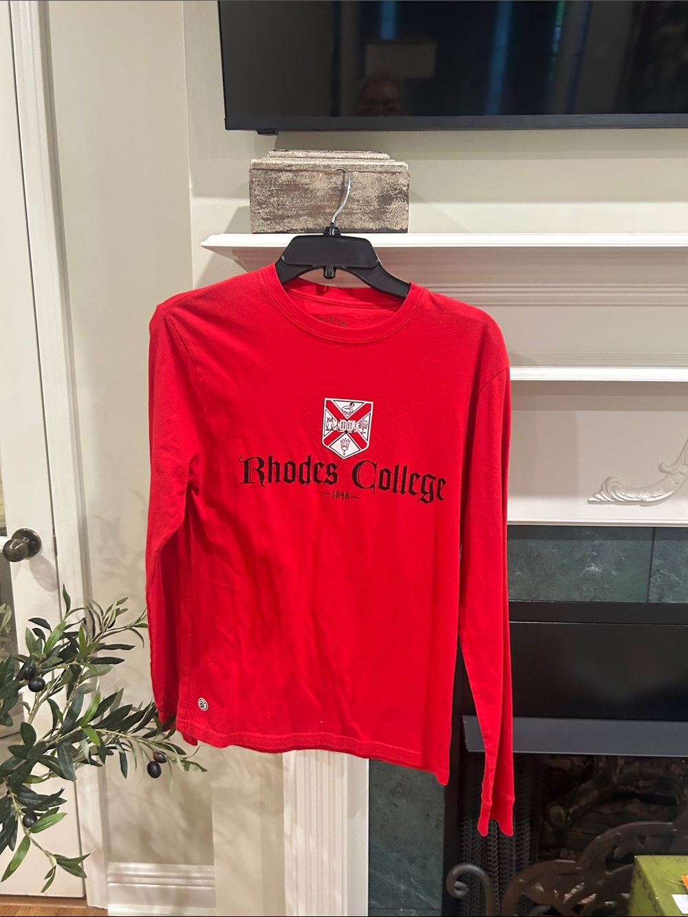 Rhodes College Tee shirt - Red Long-Sleeve Crewneck Tee